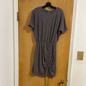 Express Heather Brown Ruched T Shirt Dress